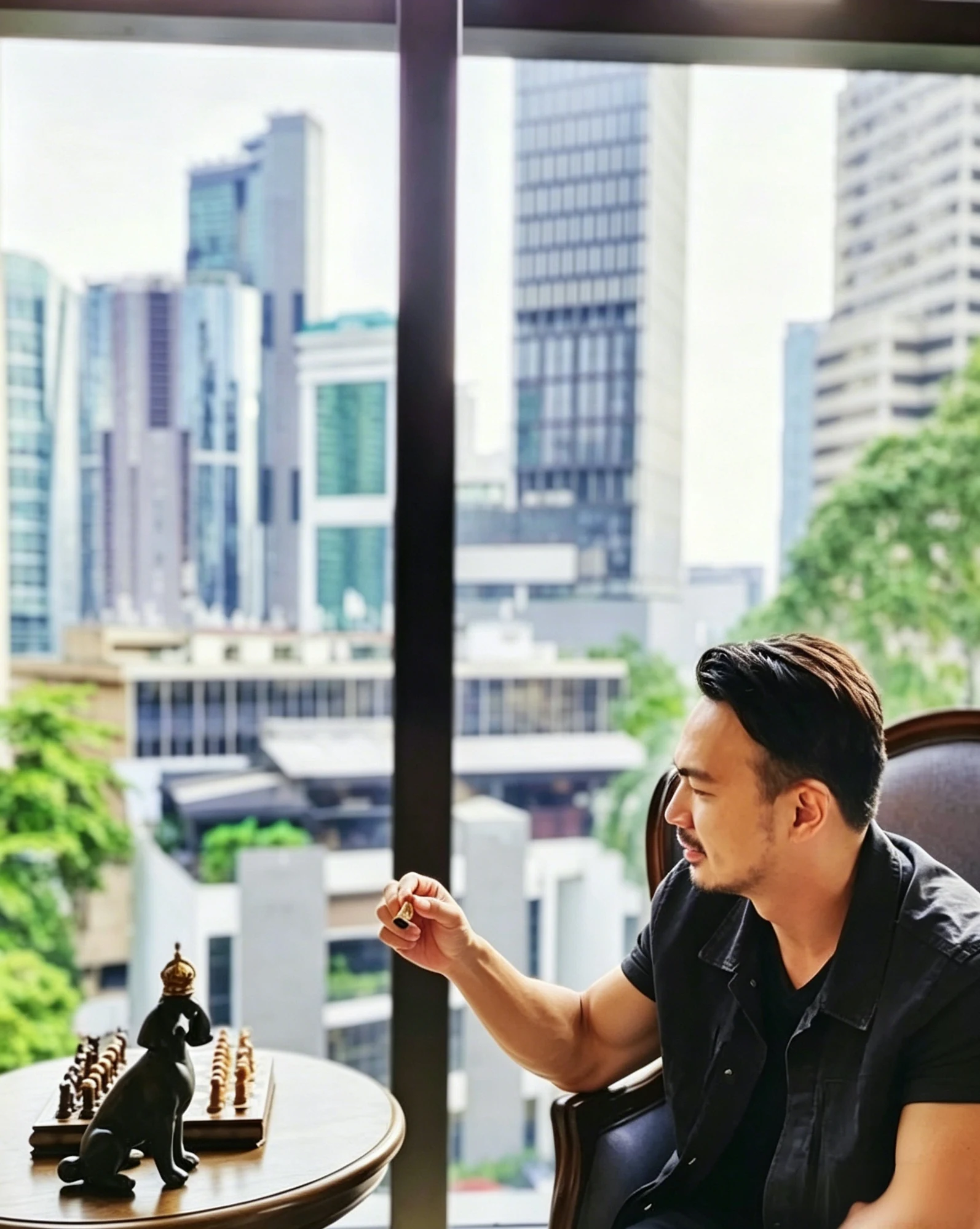 Sam Hoi, founder of Anvin ICT Solutions, seated at a chess table